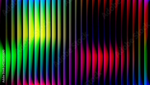 Obraz Colorful Abstract Background Design with Light, Shadow, and Vertical Lines. uturistic neon wave pattern, modern digital energy texture design, minimal tech motion wallpaper illustration