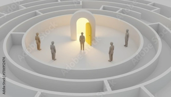 Fototapeta Unlock your potential with expert guidance for career success, navigate the maze to find your path and open doors to new opportunities today