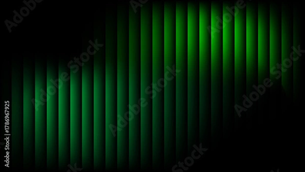 Obraz Elegant Green Ribbed Glass Texture 3D Fluted Waves with Glossy Gradient for a Premium Corrugated Metal Background