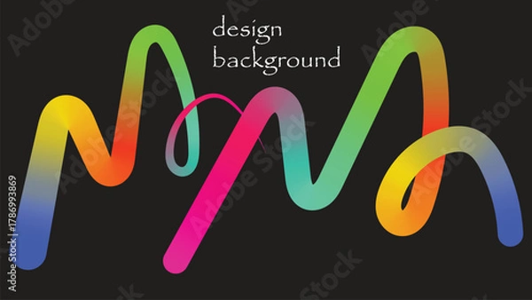 Obraz Abstract vibrant gradient flowing shape on