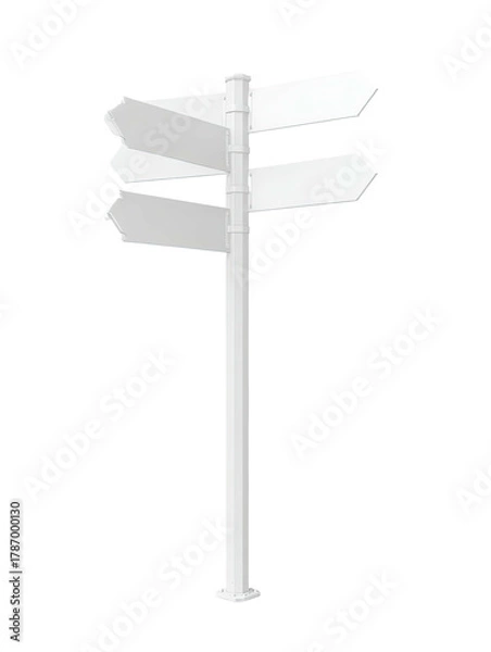 Obraz Directional sign with 3 blank arrow panels, pointing various ways