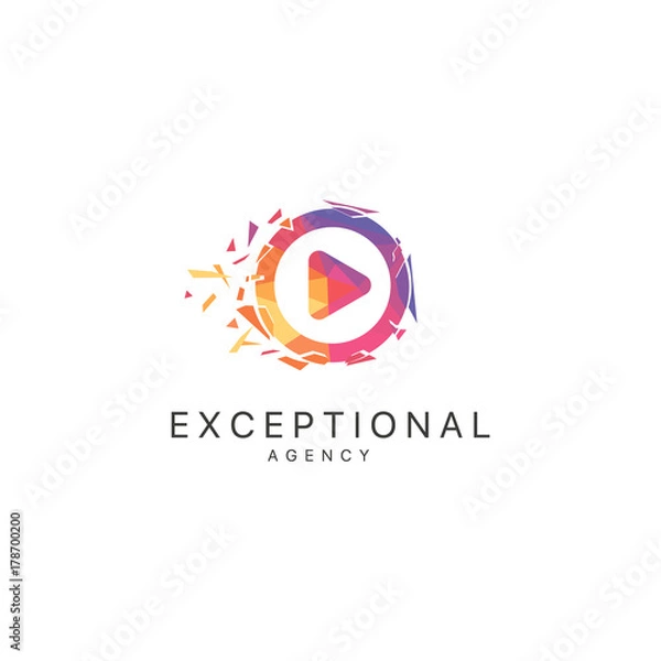 Obraz Polygonal Player Logo