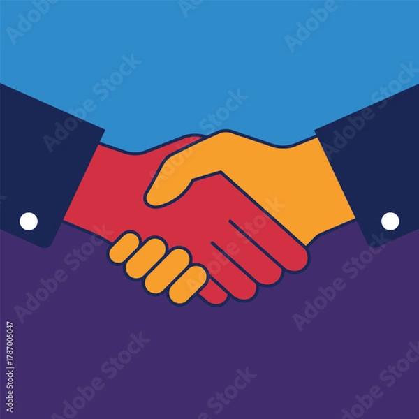 Fototapeta Warm Community Handshake Illustration