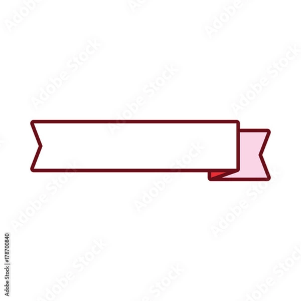 Obraz flat line colored  ribbon over  white background  vector ilustration