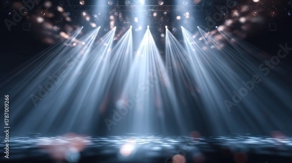 Fototapeta Stage lighting beams