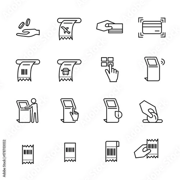 Fototapeta kiosk line icon set 2, vector eps10