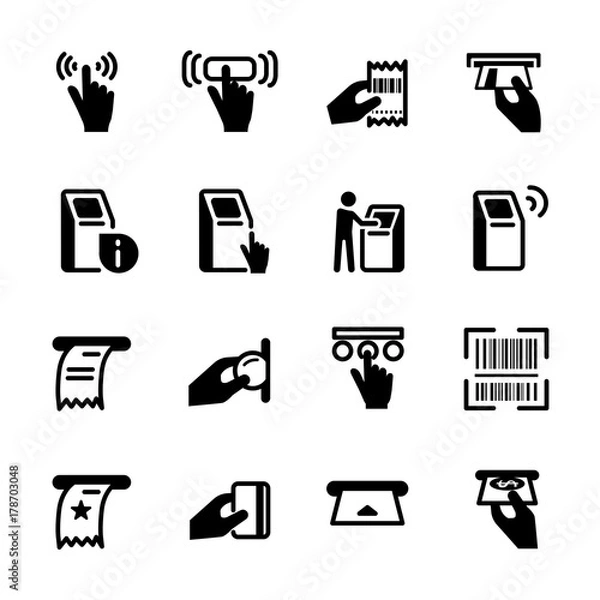 Fototapeta kiosk icon set, vector eps10