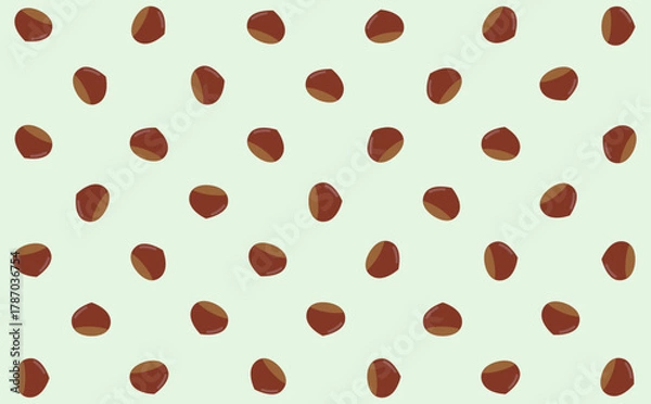 Obraz 栗をランダムに配置した可愛い背景イラスト