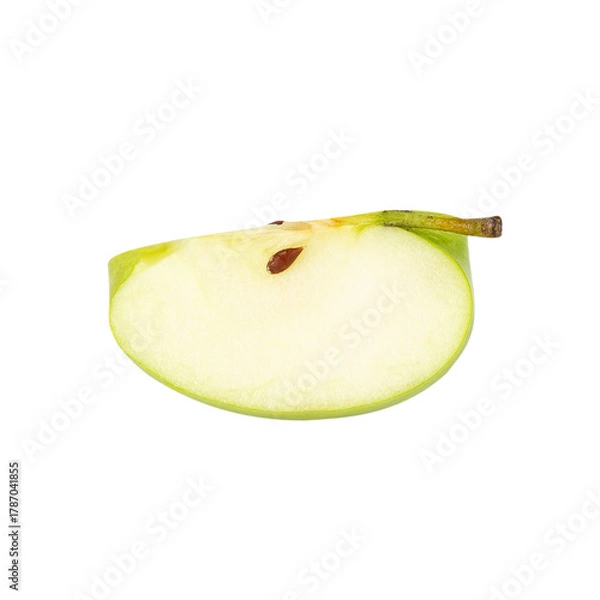 Obraz Green Apple slices cutout, full depth of field.