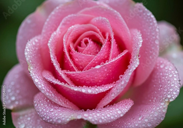 Fototapeta Delicate Pink Rose with Dewdrops