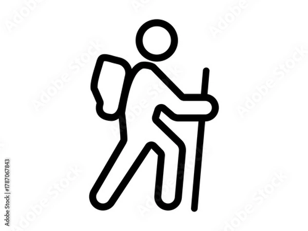 Obraz Hiking Icon Vector Illustration for Adventure Business Concept and Outdoor Exploration