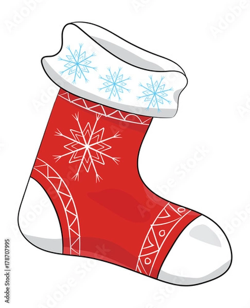 Obraz Векторное изображение рождественский чулок для подарков