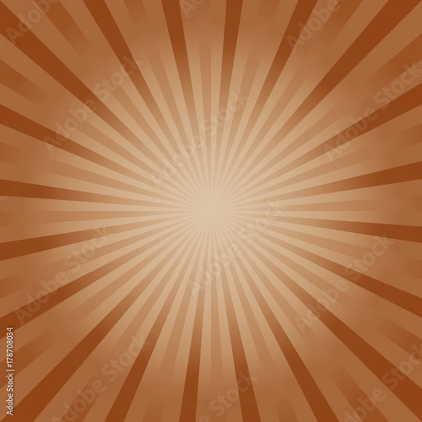 Fototapeta Abstract soft Brown rays background. Vector