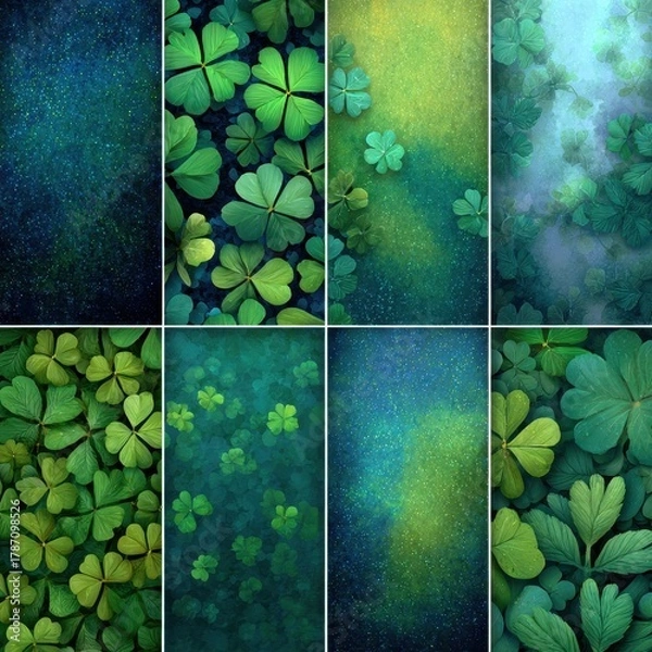 Fototapeta Lush Green Leaves and Textures of Nature with Gentle Lighting Effects