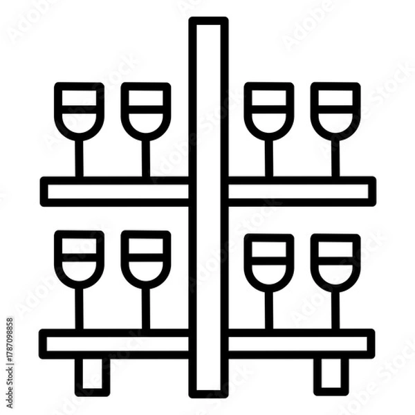 Fototapeta Glasses Display Shelf Outline