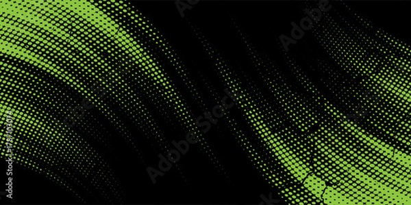 Obraz green black brush wrap car sticker pattern abstract banner sporty lines black green color combination grunge brush pattern vector design.