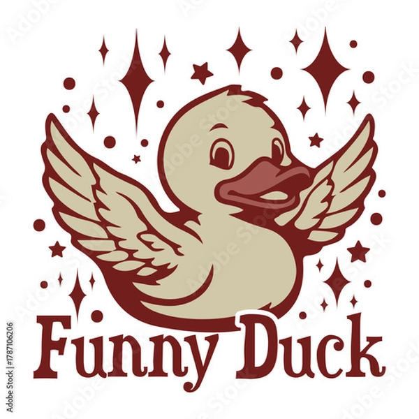 Fototapeta Funny Duck  Christmas Funny Duck T-shirt design