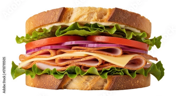 Fototapeta Simple black bird silhouette sitting in wild grass for nature logo or graphic design isolated PNG with Transparent Background