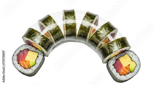 Fototapeta Simple black bird silhouette sitting in wild grass for nature logo or graphic design isolated PNG with Transparent Background