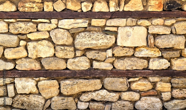 Obraz Colorful stone wall background close up view