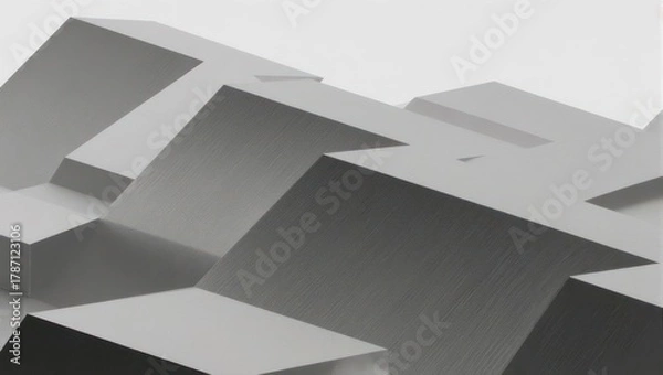 Obraz Abstract Geometric Forms in Gray Tones - Modern Architectural Design.