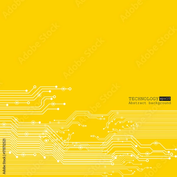Fototapeta Vector circuit board illustration. Abstract technology