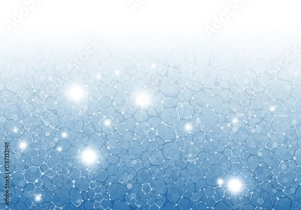 Fototapeta Sparkling blue glitter background with soft white glow