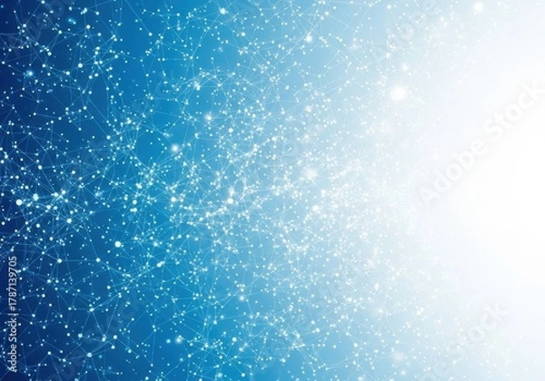 Obraz Sparkling blue gradient with white light transition