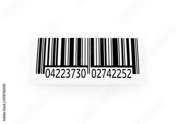Fototapeta Close up of a black and white barcode with numbers
