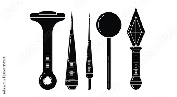 Obraz Elegant black and white tattoo tools for bold edgy modern designs