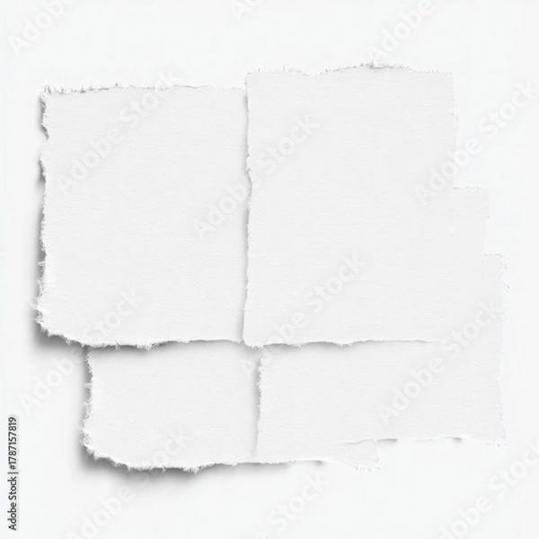 Fototapeta Ripped white paper texture with hole and rough edges