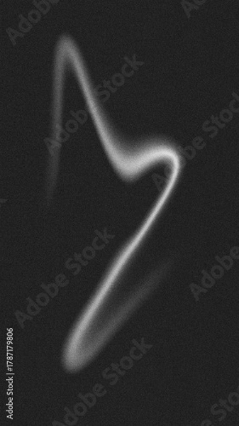Fototapeta White Grainy Gradient, Vertical Wavy Line Abstract Background
