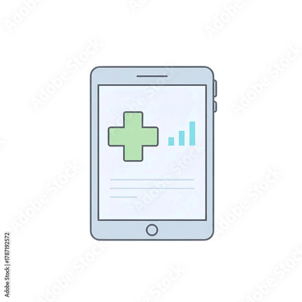 Obraz smartphone first aid kit icon vector symbol on screen