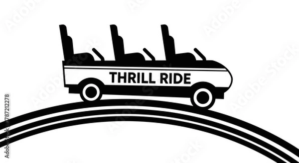 Fototapeta Experience the Thrill Ride on a Roller Coaster in Black and White