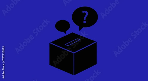 Fototapeta Election voting box question mark concept vector illustration