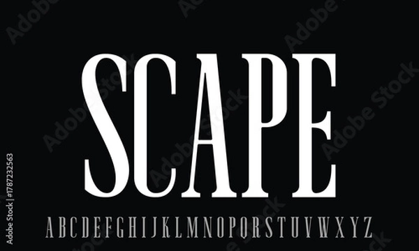 Fototapeta Moonscape Demo vector font alphabet with numbers