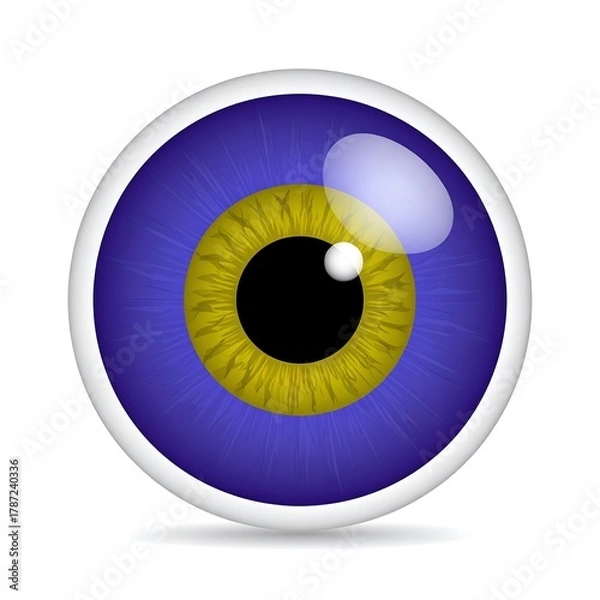 Obraz Graphic of a stylized eye with a purple iris and a yellow center