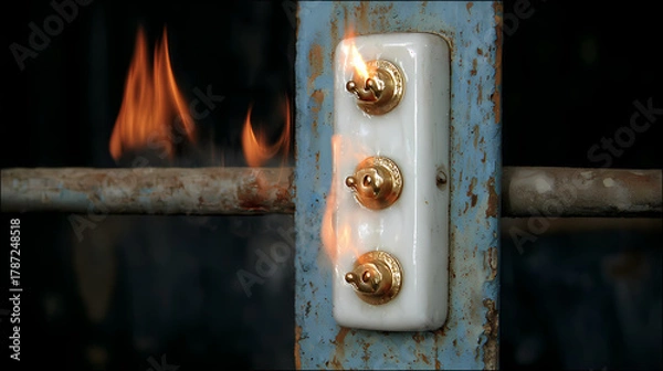 Obraz fire due to a socket AI generated