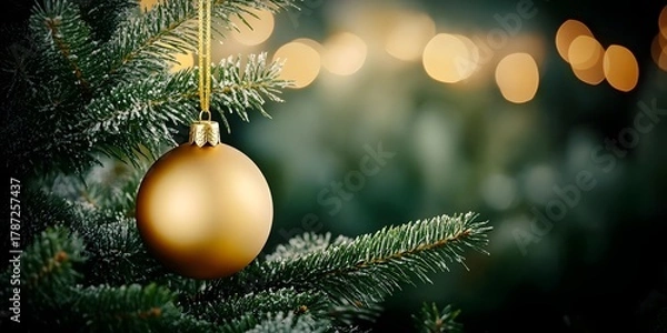 Fototapeta Christmas wallpaper with decorative ball.