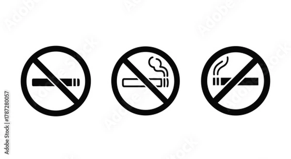 Obraz smoking prohibition signs displayed in various styles
