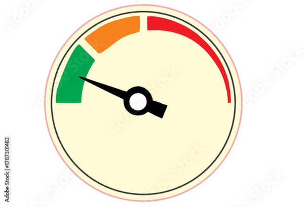 Fototapeta Green to red meter indicate icon design. Temper, tolerance and human insight meter.