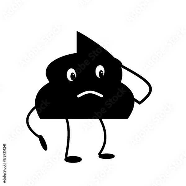 Obraz constipation problem health issue poop looking sad concept to illustrate unhealthy bowel movement silhouette.eps