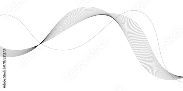 Fototapeta Abstract curved lines, perfect for representing motion, flow, or elegance. The intertwined lines evoke a sense of connection and dynamism.