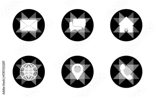 Obraz Business Card Icon illustration pack on transparent background