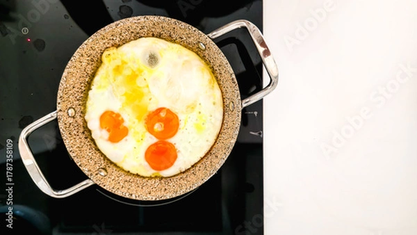 Obraz Fried Eggs with Melted Cheese