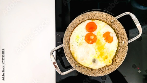 Obraz Fried Eggs with Melted Cheese