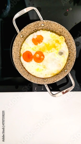 Obraz Fried Eggs with Melted Cheese