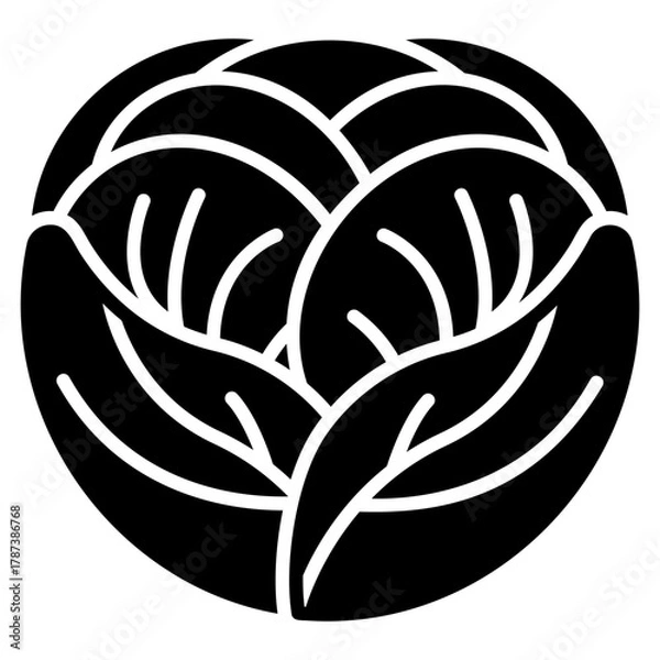 Fototapeta cabbage vector icon. Vegetable icon solid style. perfect use for logo, presentation, website, and more. modern icon design glyph style