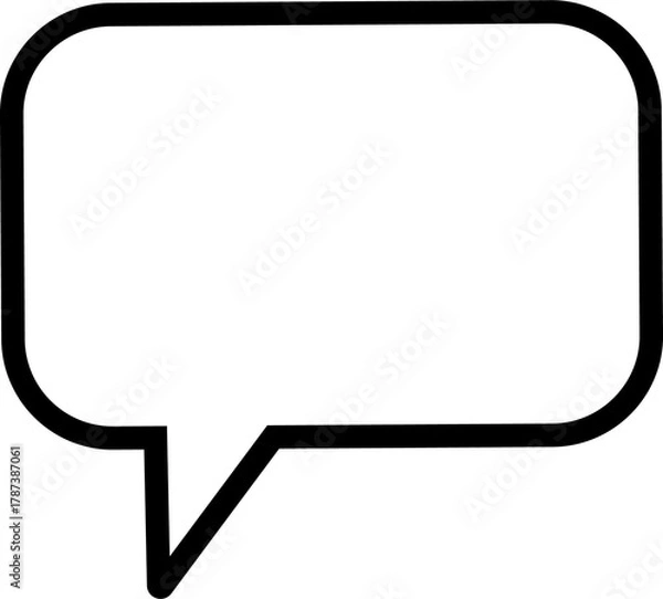 Obraz Speech Bubble Line Icon Vector Chat Message Illustration