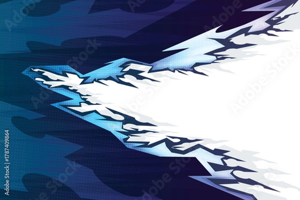 Obraz Blue Dynamic Comic Cartoon Style Effect Border Background